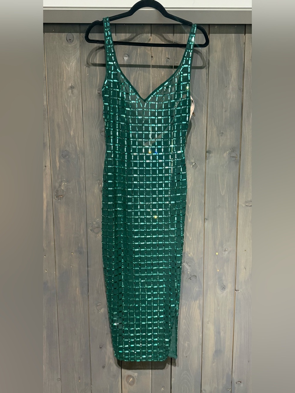 NWT - Embellished Open-Back Midaxi Dress in Emerald Green - Picture 1 of 8